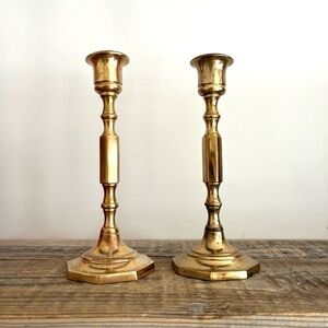 Solid brass candlesticks set of 2
